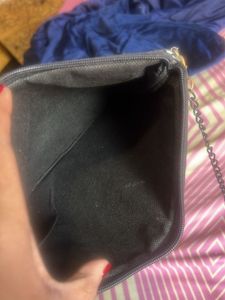 Silver Sling Bag- Detachable Chain