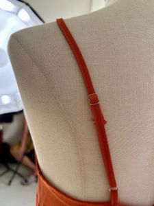 Orange Spaghetti Strap Midi Dress