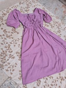 🌸Myntra Mauve Ruched Dress🌸