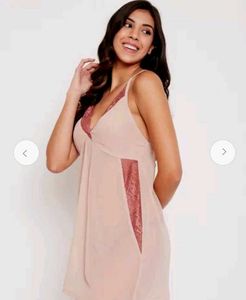 Clovia Sheer Floral Night Dress