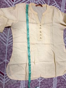 Yellow Cotton Top with Buttons