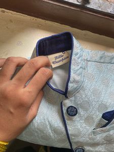 Baby Blue Brocade Ethnic Jacket