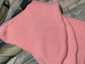 Pink Crew Neck Knit Sweater