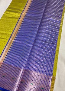 Elegant Pesta Green Saree with Gold Border