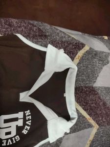 Brown Sleeveless Collared Crop Top