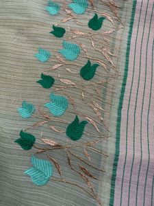 Elegant Light Green Embroidered Saree