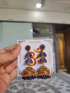 Beautiful Blue Jhumka Earrings