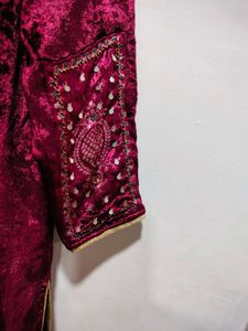 Velvet kurta with Tag