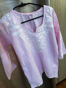 Embroidered Pink Kurta