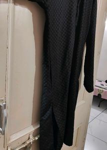 Black Textured Kurta