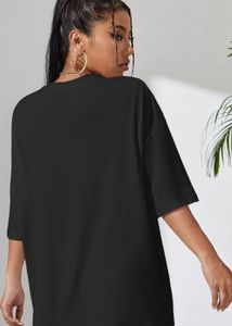 Black Floral Print Oversized T-Shirt