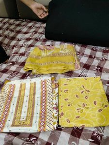 Yellow & White Ethnic Kurta Set