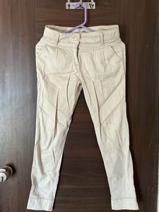 Cotton Off White Pants Ladies