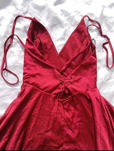 Brand New ( Shein) Red Satin  High Low Dress
