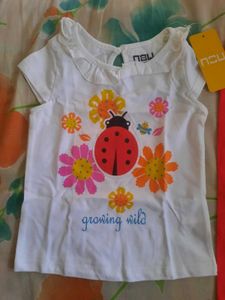 Cute Ladybug &amp; Flowers Outfit Set