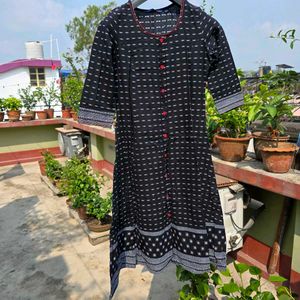 Stylish Black Printed Kurta