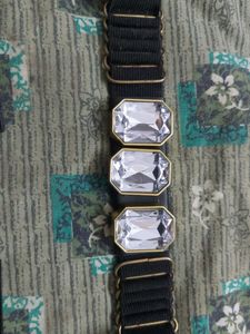 Chic Black Chain &amp; Gem Belt