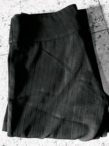 Chic Dark Pinstripe High-Waist Flare Pants