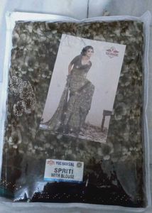 Beautiful Saree Olive Gray