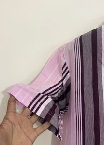 Men's Pink Striped Button-Down Shirt