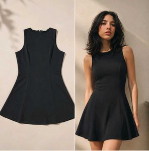 Sleeveless Panelled Skater Flare Dress With Ba