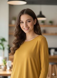 Stylish Mustard Top with Back Cutout Detail