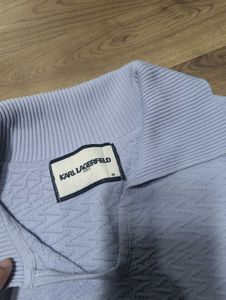 Karl Lagerfeld Light Blue Knit Top