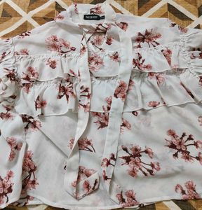 Sassafras Floral Ruffle Blouse