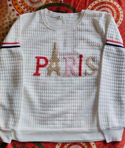 White Paris Eiffel Tower Sweatshirt
