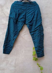 Royal Teal Green Kurta Pant Set | Gold Embroidery