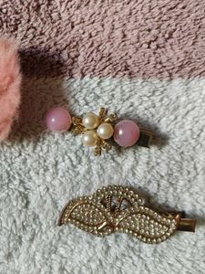 Yellow Bow Hair Clips&amp; set of clips
