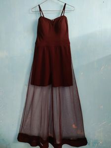 fit and flare maroon  dress