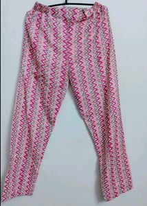 Pink Chevron Print Palazzos