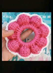 Crochet Flower Hair Tie Scrunchies