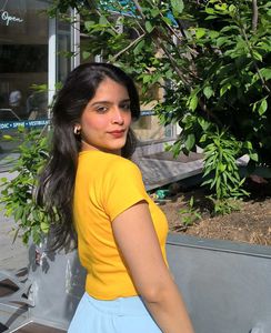 Yellow Square Neck Tee