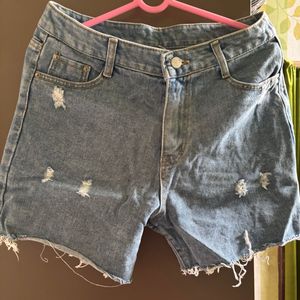 Distressed Denim Shorts