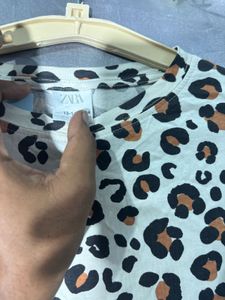 ZARA Leopard Print Long Sleeve Top