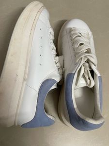 Stylish White &amp; Blue Sneakers