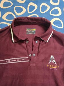 Maroon/Burgundy Cut &amp; Fit Polo T-Shirt | Men’s |