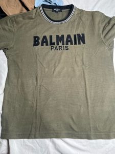 Balmain Paris Olive Green Tee