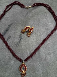 Beaded Necklace & Earring Set