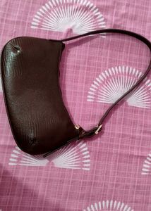 Brown Textured Hobo Bag