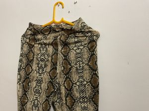 Shein Snakeskin Print Bell Bottom Pants