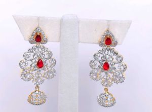 Exquisite Bridal Necklace with Red Stone