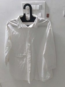 Classic White Button-Up Shirt, pure cotton.