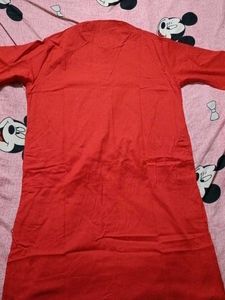 Vibrant Red Cotton Kurta