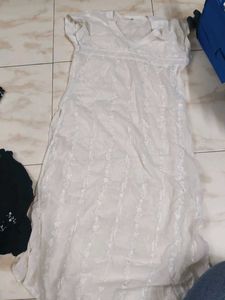 Elegant White Embroidered Ethnic Gown