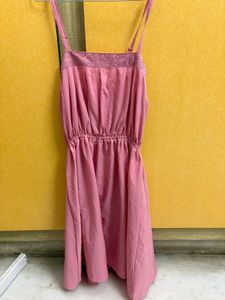 Chic Pink Spaghetti Strap Dress