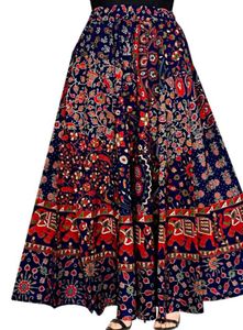 Boho Elephant Print Maxi Skirt