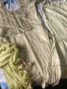 Green Kurta Set Dupatta